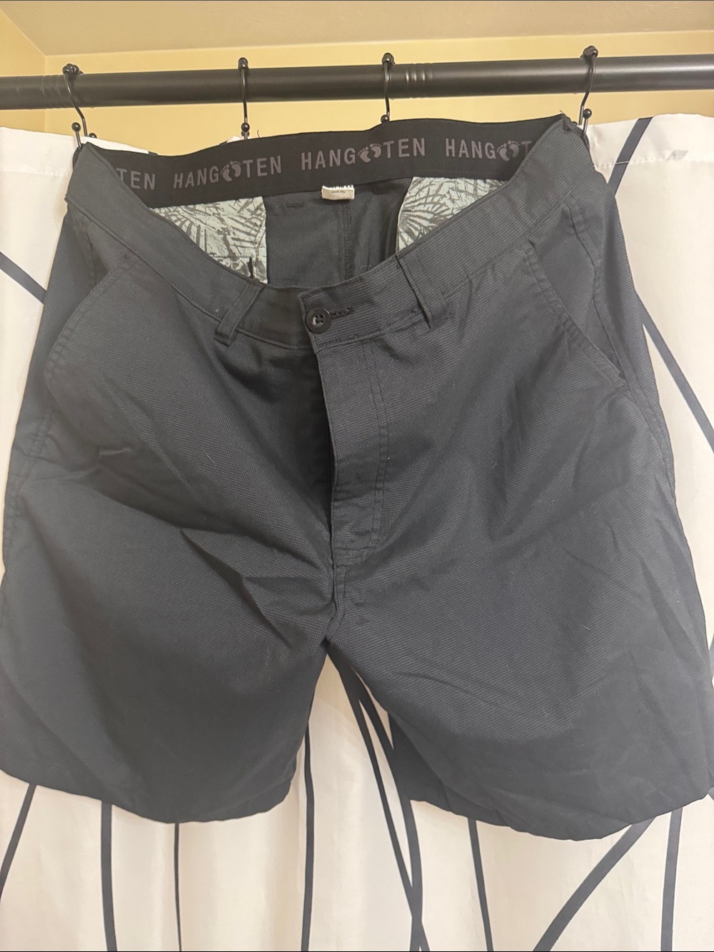 Hang Ten Men's Dark Charcoal Flat Front Performance Shorts